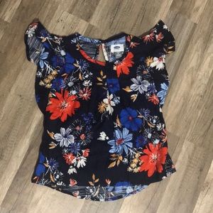 Girls Old Navy floral top XS (5)